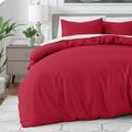 Bare Home Luxury Duvet Cover and Sham Set - Premium 1800 Collection - Ultra-Soft - King/Cal King Red 3-Pieces