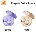 Xiaomi Q26 Headphones Bluetooth 5.3 Sleeping Headphones Wireless Earbuds Invisible Comfortable Noise Canceling Headphones Purple and skin