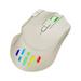 Wireless Gaming Mouse C8 Silent Click Rechargeable Wireless Mouse with Colorful LED Lights and Bluetooth Mouse Multi Deviceï¼ˆWhiteï¼‰