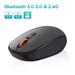 Mouse Bluetooth Wireless Computer 1600DPI Silent Mouse with 2.4GHz USB Nano Receiver for PC MacBook Tablet Laptop BT3.0 BT5.0 and 2.4G
