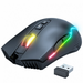 Wireless Gaming Mouse C8 Silent Click Rechargeable Wireless Mouse with Colorful LED Lights and Bluetooth Mouse Multi(Black)