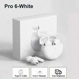 Original Air Pro 6 TWS Max Wireless Bluetooth Earphones In Ear Earbuds Noise Cancelling Pods Headset For Apple iPhone Earphones Pro 6-White