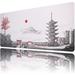 Pagoda Falls Extended Gaming Mouse Pad - Non-Slip Large Mouse Mat with Stitched Edges Smooth Micro-Fiber Computer Desk Mat Hand Washable Gaming Mousepad 35.4 x15.7 x0.16 (900x400x4mm)