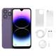 I14 Pro Max 6.7 Inch Cell Phone 5G Dual Band Wifi 8BG 256GB 4G Unlocked Cell Phone with Front 16MP Camera Rear 32MP Camera 100?240V Purple EU Plug