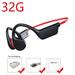 Bone Conduction Earphones Bluetooth Wireless IPX8 Waterproof MP3 Player Hifi Ear-hook Headphone With Mic Headset For Swimming Black Red 32G