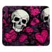 Square Mouse Pad Halloween Floral Skulls Personalized Premium-Textured Custom Mouse Mat Washable Mousepad Non-Slip Rubber Base Computer Mouse Pads for Wireless Mouse