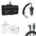 Travel Bundle for Motorola Moto G Power 5G 2024 Belt Holster Clip Carrying Pouch Case Screen Protector 40W Car Charger Power Adapter 3-Port Wall Charger USB C to USB C Cable (Black)