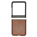 Folding Phone Cover Phone Protective Case ABS Anti Scratch Minimalist Phone Accessory for Motorola Razr 40 Ultra Brown Leather Pattern