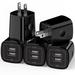 USB Charger Block 5Pack ABCPOW USB Wall Charger Block 2.1A Dual USB Android Charger Block USB A Fast Charging Block USB Brick USB Wall Plug Phone Charger Adapter USB Box USB Power Adapter Dark Black