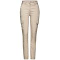 Cecil TOS Style Toronto Cargo Damen boulder beige, Gr. 36-28, CECIL Slim Fit Damenhose, High Waist, Legs, Cargotaschen, Eingrifftaschen, Unifarbe