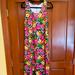 Lularoe Dresses | Lularoe Size Xl Black, Pink, Orange, Purple & Yellow W/ Green Leaf Dani Dress | Color: Pink/Purple | Size: Xl