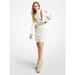 Michael Kors Dresses | Michael Kors Logo Jacquard Mock Neck Dress Cream Xxs New | Color: Cream | Size: Xxs