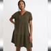 Madewell Dresses | Madewell (Re)Sourced Crinkle-Knit Tiered Mini Dress In Olive Size Small Nwt | Color: Green | Size: S