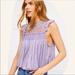 Free People Tops | Free People Purple Lavender Silky Crochet Sleeveless Boho Top Blouse Sz Small | Color: Purple | Size: S