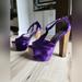 Jessica Simpson Shoes | Jessica Simpson Rare Purple Velvet Dany Platform Mary Jane T Strap Heels 7b | Color: Purple | Size: 7