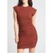 Athleta Dresses | Athleta Apres Athleisure Bodycon Ruched Dress Maroon Sz L | Color: Brown/Red | Size: L