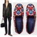 Gucci Shoes | Gucci Shoes Geometric G Logo Red Blue White Satin Slipper Sz 39 9 Us | Color: Blue/Red | Size: 9