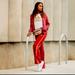 Adidas Pants & Jumpsuits | Adidas X Zoe Saldana Women's Legacy Red Orange Logo Stripe Track Pants Size S | Color: Orange/Red | Size: S