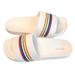 Michael Kors Shoes | Michael Kors Womens 8 Gilmore White Leather Rainbow Slides | Color: White | Size: Various