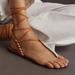 Anthropologie Shoes | New Anthropologie Tie Up Thong Sandals Cedar Size 38 Nwt | Color: Brown/White | Size: 38eu