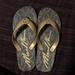 Michael Kors Shoes | Gently Used Michael Kors Youth Flip-Flops, Size 2/3 Gold | Color: Gold | Size: Youth Girls 2/3