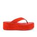 Free People Shoes | Nib Free People Haven Thong Wedge Flip Flop Platform Sandal Sz 37/7 | Color: Red | Size: 7