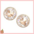 Kate Spade Jewelry | Kate Spade "She Has Spark" Gold Quartz 3/4 Round Cz Stud Earrings Nib | Color: Gold | Size: Os