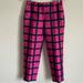 J. Crew Pants & Jumpsuits | J.Crew Collection Cropped Pants Pink & Black Grid Silk Blend Ankle Trousers Sz S | Color: Black/Pink | Size: S