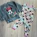 Disney Matching Sets | Disney Minnie 18 Month Sherpa Gray Zip Up Sweater And 2 Piece Pajama Set | Color: Gray/Pink | Size: 18mb