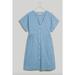Madewell Dresses | Madewell $98 Button Front V-Neck Mini Dress Lake Blue Eyelet Size Xs Nl447 | Color: Blue | Size: Xs