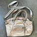 Coach Bags | Authentic Coach Poppy Shimmer Leather Rocker Purse | Color: Cream/Silver | Size: Os