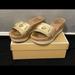 Michael Kors Shoes | Micheal Kors Gold Metallic Leather Platform Shoes | Color: Gold/White | Size: 9