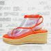 Nine West Shoes | New Nine West Womens Alexx3 Strappy Platform Casual Wedge Sandals Shoes M502 | Color: Orange/Red | Size: 10.5