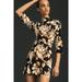 Anthropologie Dresses | Anthropologie Maeve Mock-Neck Shift Mini Dress Black Short Floral Us 4 Nwt | Color: Black | Size: 4