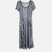 Lularoe Dresses | Lularoe Gray White Black Stripe Riley Midi Dress T-Shirt Aline Casual Scoop Neck | Color: Black/Gray | Size: S