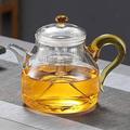 ,Tea Garden Tea Pot Large Capacity Glass Tea Pot Boil Tea Ware Glass Steaming Teapot Gas Stove Glass Pot (Color : B)