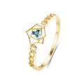 Gem Rings for Women, Sapphire Wedding Ring 18K Yellow Gold Size T 1/2 Blue Round Sapphire Channel for Engagement His Wedding Ring