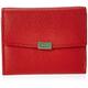 Timberland Women's Leather RFID Small Indexer Snap Wallet Billfold, red, One Size