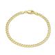 Lieson Dainty 925 Sterling Silver Bracelets for Women and Men, Simple Punk 3MM Width Curb Link Chain Bracelet Gold 6.5 Inches - Bracelet Birthday Gift