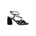 Sam Edelman Heels: Strappy Chunky Heel Casual Black Solid Shoes - Women's Size 8 - Open Toe