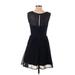 Lily Rose Casual Dress - A-Line Keyhole Sleeveless: Black Solid Dresses - Women's Size Small