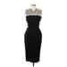 Victoria Beckham Casual Dress - Midi V-Neck Sleeveless: Black Print Dresses - Women's Size 8