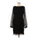 Ann Taylor Casual Dress - Shift: Black Solid Dresses - Women's Size 8