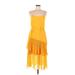 Chelsea28 Casual Dress - Midi Scoop Neck Sleeveless: Yellow Solid Dresses - Women's Size 6