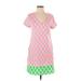 Crown & Ivy Casual Dress - Mini V-Neck Short sleeves: Pink Dresses - Women's Size Small