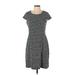 Emma & Michele Casual Dress - Sheath Scoop Neck Short sleeves: Gray Dresses - Women's Size 10