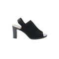 Life Stride Heels: Black Print Shoes - Women's Size 8 - Open Toe