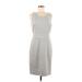 J.Crew Casual Dress - Sheath Scoop Neck Sleeveless: Gray Dresses - Women's Size 8