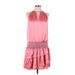 Ramy Brook Casual Dress - Mini Crew Neck Sleeveless: Pink Solid Dresses - New - Women's Size Large