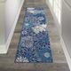 Blue/Navy 72 x 22 x 0.5 in Area Rug - Nourison Runner Passion Floral Hand Woven Plastic/Acrylic/Polyester Area Rug in White/Navy Polyester | Wayfair